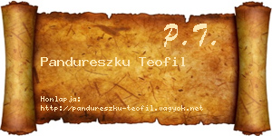 Pandureszku Teofil névjegykártya
